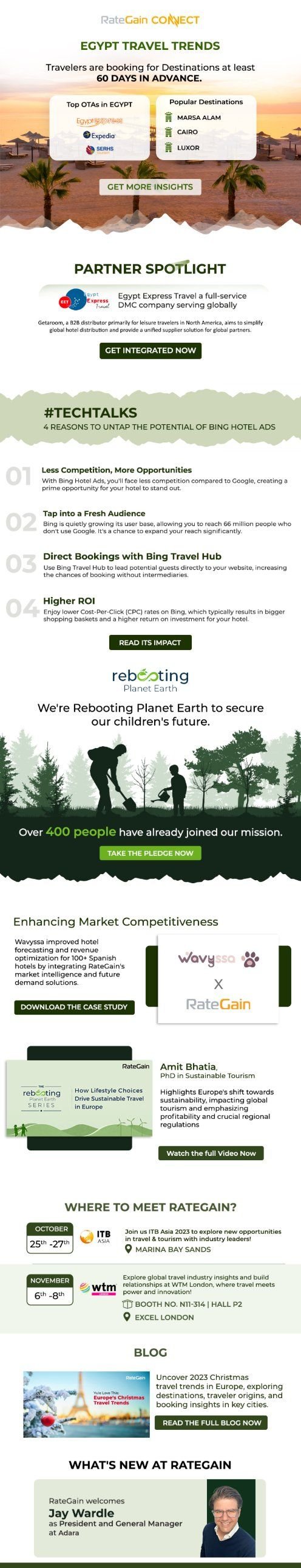 RateGain Connect emailer design