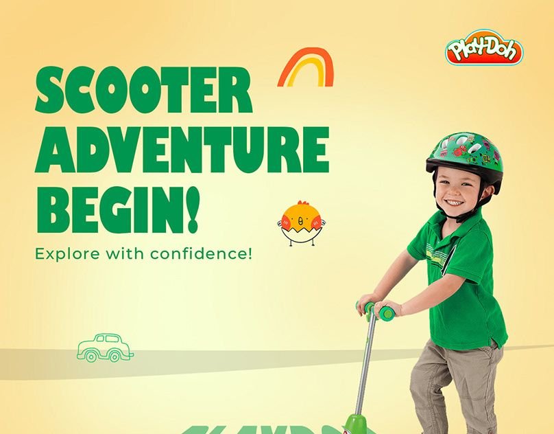 Kids scooter adventure social media post